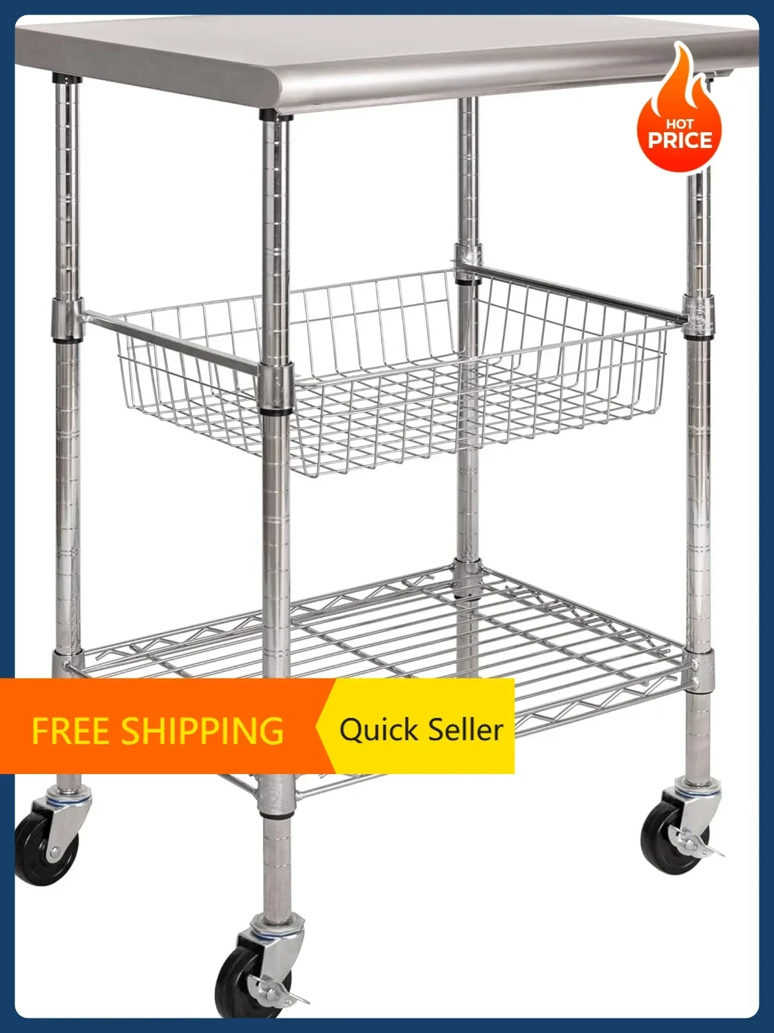 Commercial Kitchen Warehouse - [Best Seller!]Commercial Work Table Island Utility