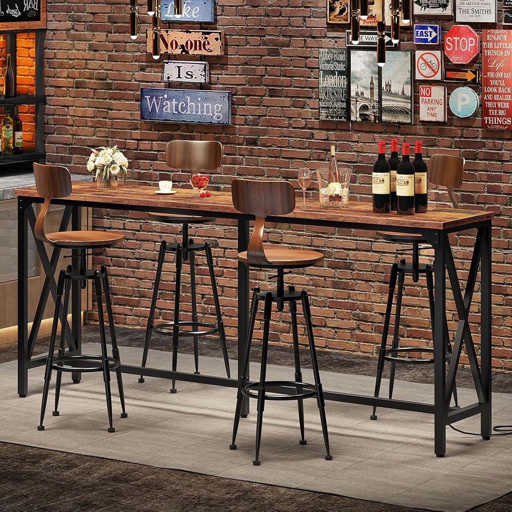 Commercial Kitchen Outlets - Industrial Rustic Brown & Black Bar