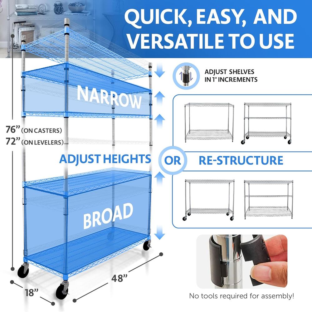 5-Tier Heavy Duty Rolling Wire – обзор и цена Commercial Kitchen Warehouse